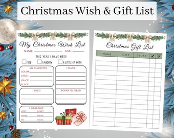 Christmas Present List Template Etsy Christmas Present List Template Etsy