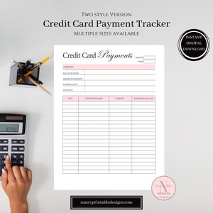 Creditcardbetalingstracker, afdrukbare betalingsuitbetalingsplanner, creditcardfinancieringskosten, schuldenuitbetalingstrackerplanner