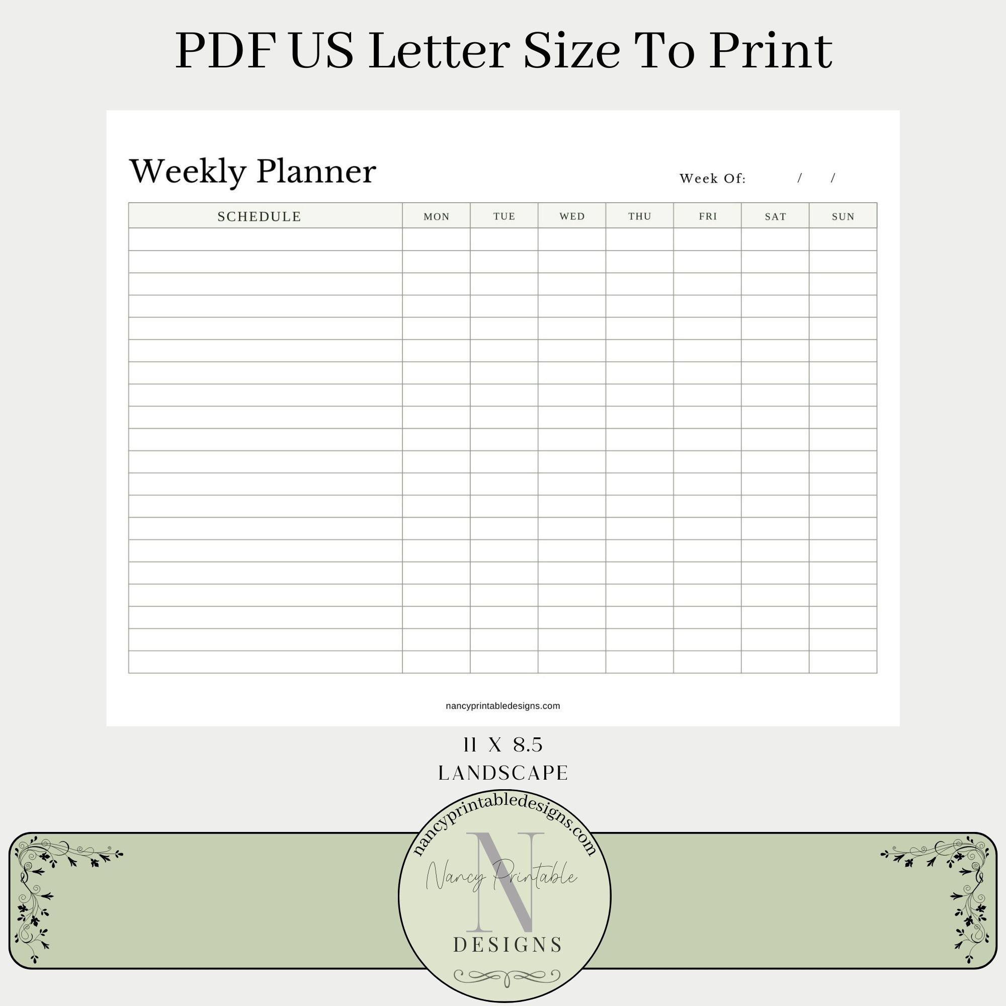 Weekly Planner Digital Weekly Schedule Week At A Glance Etsy Weekly planner digital weekly schedule week at a glance etsy