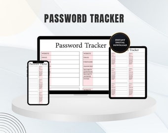 Password Tracker, Password Organizer Printable Tracker, Password Keeper, Password Manager, Password Planner Account Tracker