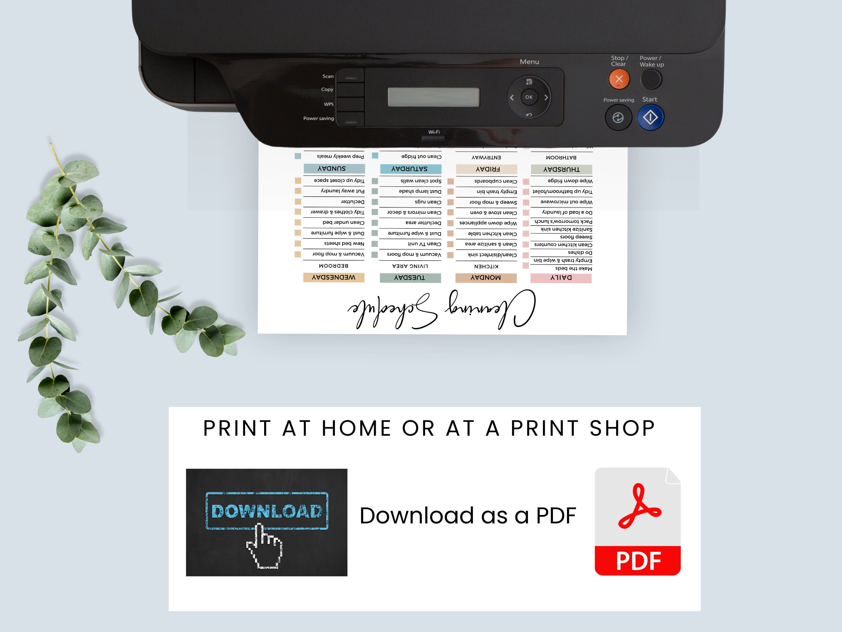 Editable Cleaning Checklist, Printable Cleaning List, Cleaning Schedule