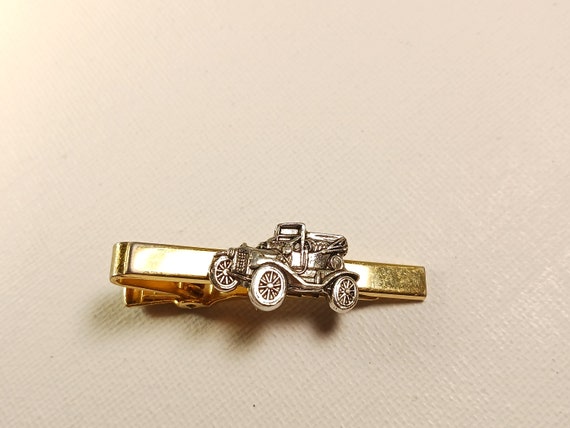 Anson signed Antique Car Cufflinks and Tie Clip, … - image 4