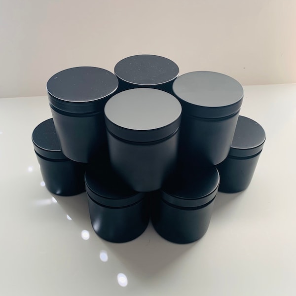 20pc 9oz Bulk Candles, No Label, Scented Candles, Wedding Favor, Bridesmaid Gift, Groomsmen Gift, Black Metal Container with Lid