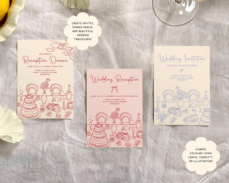 150+ Whimsical Hand Drawn Wedding Illustration Collection | Wedding Clipart | Wedding Icons | Wedding Illustrations PNG and SVG | Digital