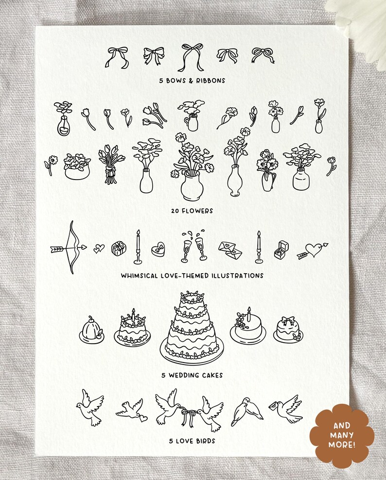 Cute, beautiful and elegant wedding illustrations for the perfect whimsical and romantic summer wedding and reception dinner. Unique wedding celebration curated digital wedding invites, wedding table place settings, and wedding posters.