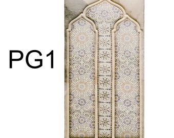 Alfombra de oración acolchada estampada: Tejido de ante suave, base antideslizante