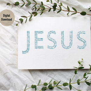 Inspirational Scripture Wall Art: Names of God and Jesus, Biblical Word Decor for Advent & Christmas