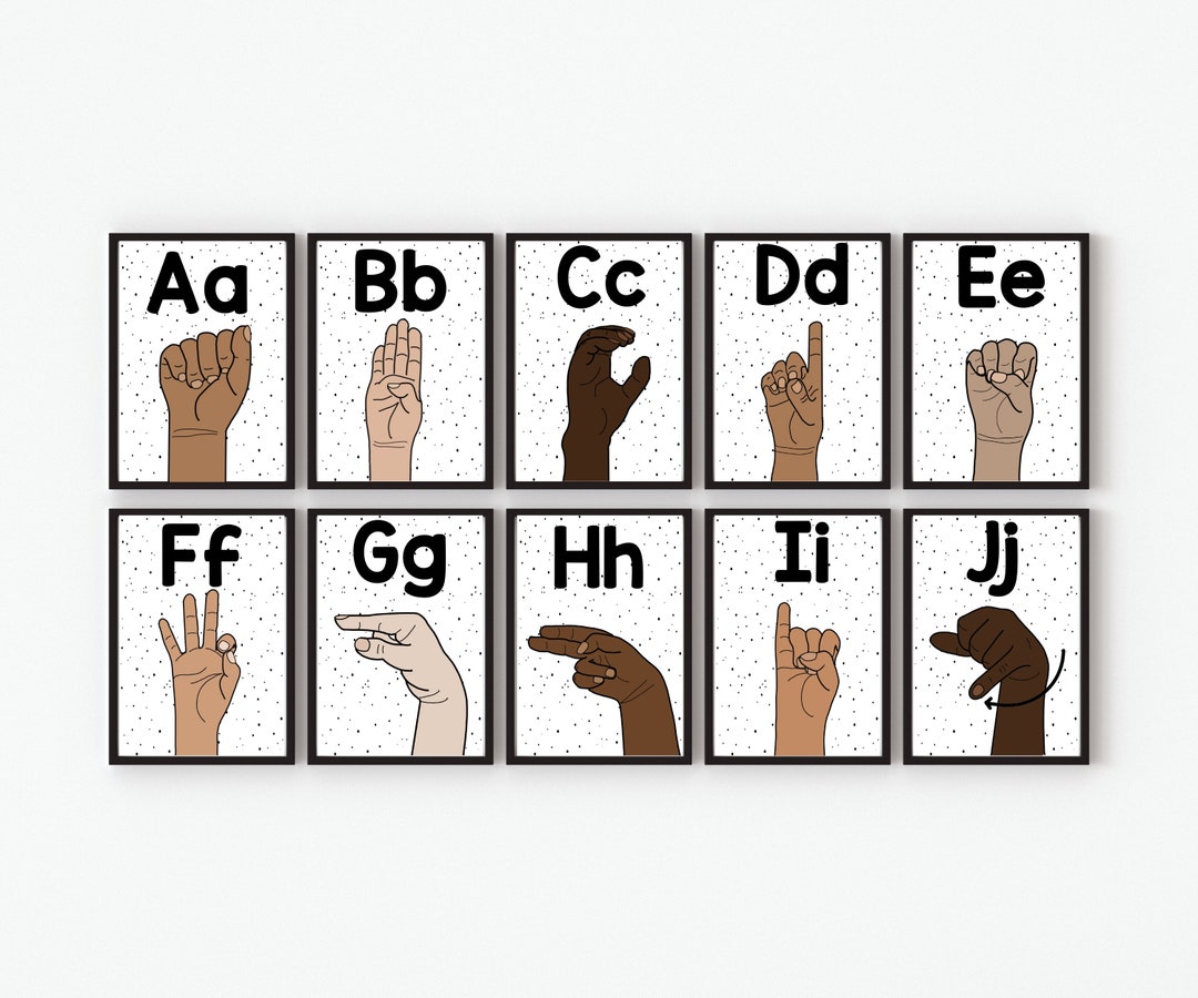 Classroom Decor Printable, ASL Alphabet Posters, Printable Classroom ...