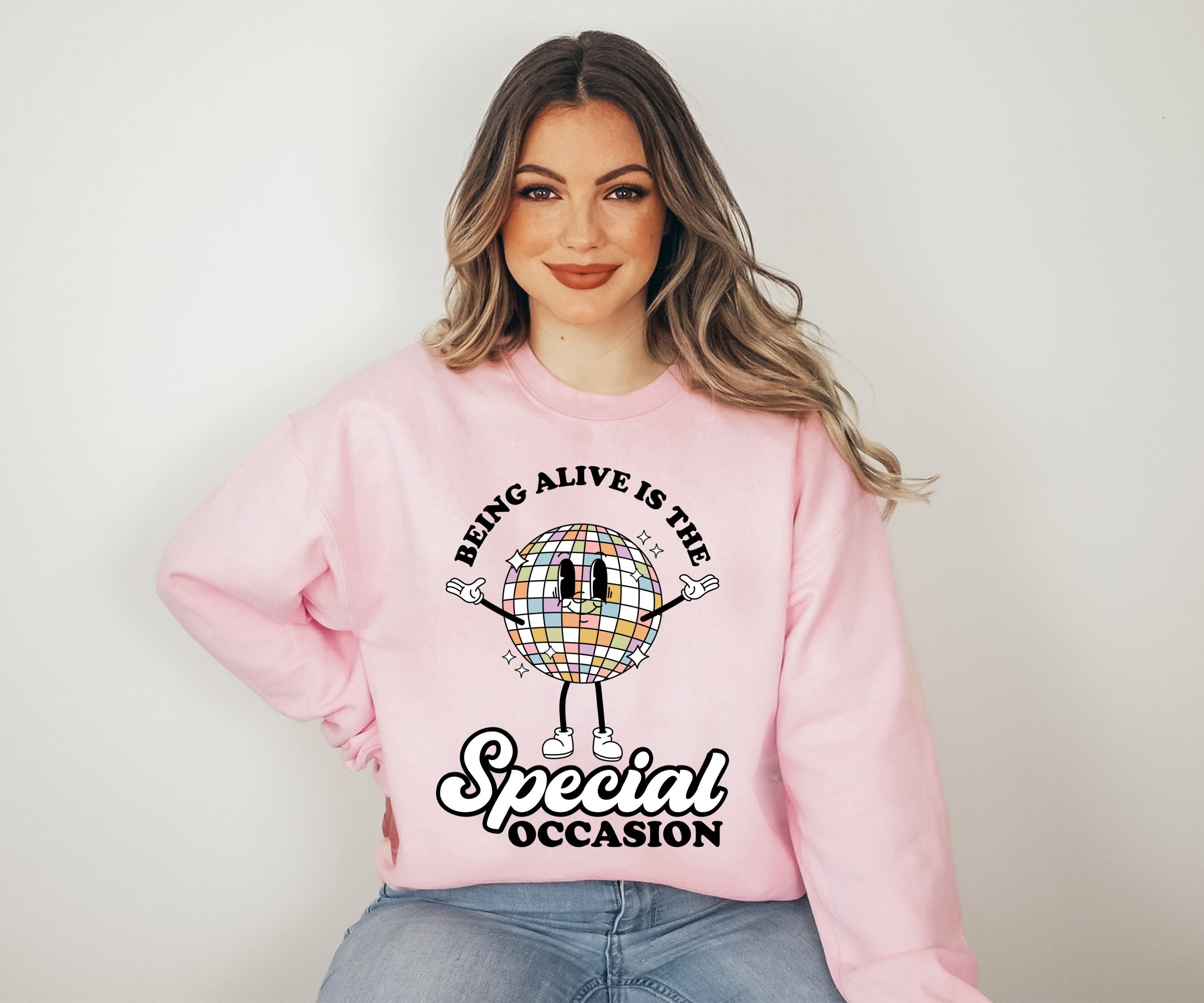Buy Good Vibes Sweatshirt, Motivational T-shirt, Trendy Oversized  Sweatshirt, Good Vibes Shirt, Being Alive is the Special Occasion  Sweatshirt Online in India - Etsy | V-Shirts