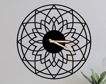 Lotus Metal Wall Clock, Modern Wall Clock, Home Decor, Decorative Wall Accessory, Unique Wall Clock, Housewarming Gift, Metal Wall Art