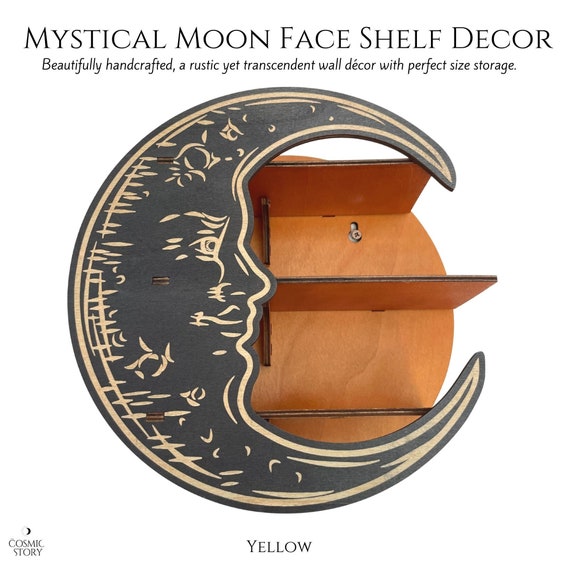 Burnt Color Moon Crystal Shelf Room Decor