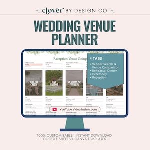 Wedding Vendor & Venue Comparison Planner: Google Sheets, Canva Template (Digital Download)