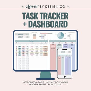 Seguimiento de tareas de Hojas de cálculo de Google: Lista de tareas pendientes, trabajo, casa, escuela (descarga digital, editable)