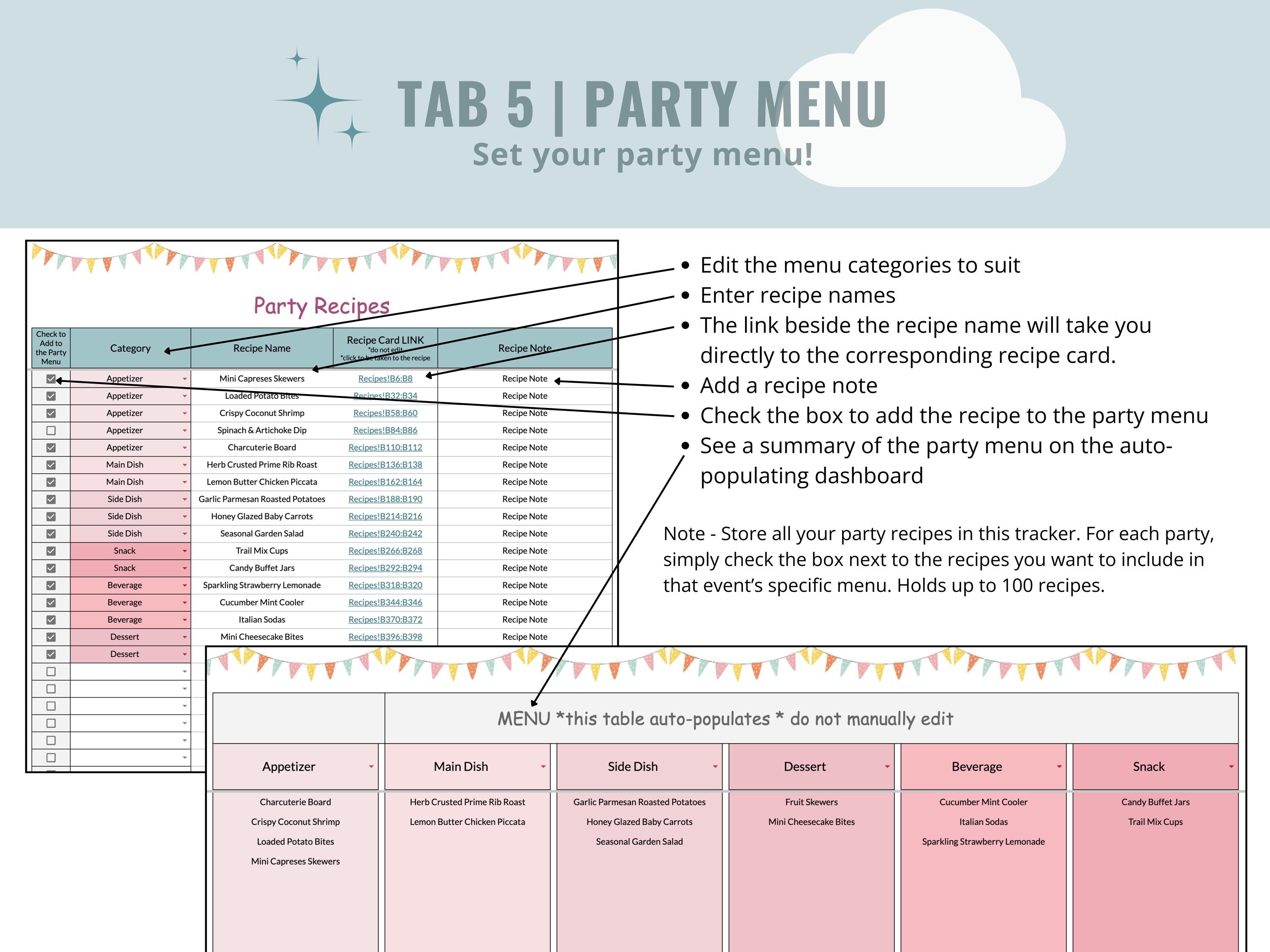 Birthday Party Planner: Google Sheets & Canva Moodboard, Expenses ...