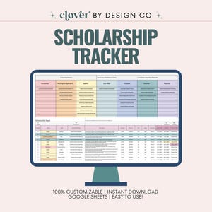 Scholarship Tracker Google Sheets: College, University, Application Organizer, Smart Calendar (Digital Download)