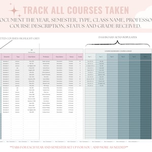 Student Course & Assignment Tracker: University Planner, College ...