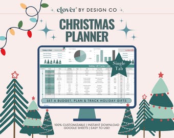Christmas Gift Planner: Holiday Budget Tracker, Google Sheets, Presents, Stockings, Deliveries