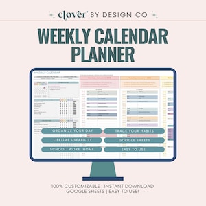 Digitaler Wochenplaner: Google Sheets Kalender, Habit & Aufgaben Tracker (Digitaler Download)