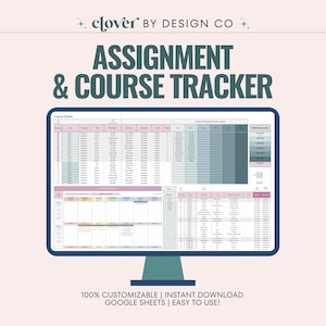 Student Course & Assignment Tracker: University Planner, College (Google Sheets Template)