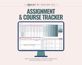 Student Course & Assignment Tracker: University Planner, College (Google Sheets Template)