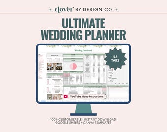 Ultimate Wedding Planner Google Sheets: Budget, Guest List, Seating Plan, Vendors, Task Tracker, Menu...