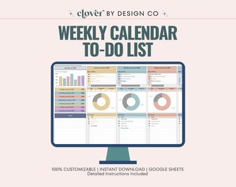 Google Sheets To Do List Template, Weekly Planner, Task Tracker