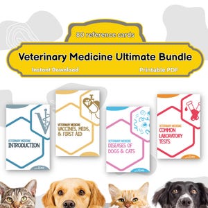 Veterinary Medicine Bundle/ Vetmed flashcards | Veterinary Pocket Reference Cards, Vet Students, Vet Nurses, Vet Techs & Veterinarians
