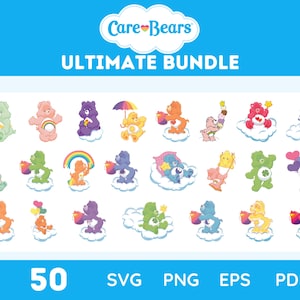 Care Bear Ultimate SVG Bundle, Care Bears Png, Clipart Files, Svg For Cricut, Instant Download, Digital Files
