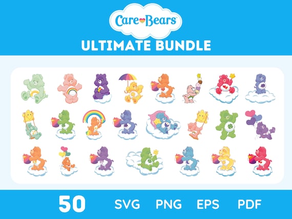 Care Bear Ultimate SVG Bundle, Care Bears Png, Clipart Files, Svg For Cricut, Instant Download, Digital Files
