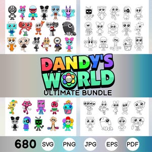 ULTIMATE Dandy&#39;s World Png, Dandy&#39;s World Wiki Png, Funny Dandy&#39;s World Digital File Download Dandy&#39;s World Stickers Decorative Stickers png