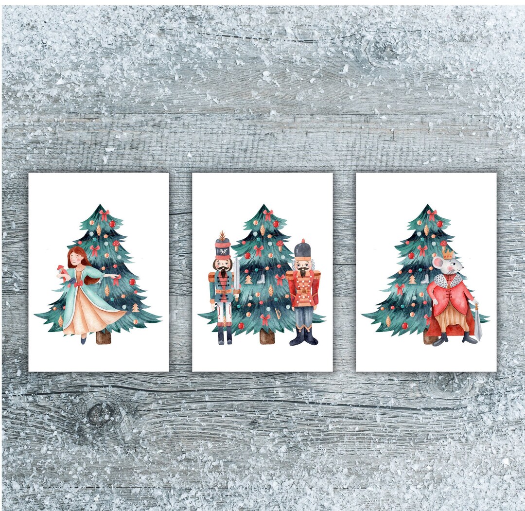 Set of 3 Printable Christmas Nutcracker Wall Art Christmas Wall Art