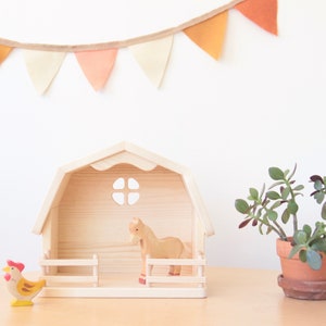 Wood Barn | Waldorf Wooden Barn | Montessori Barn | Farm Gift