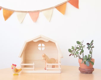 Wood Barn | Waldorf Wooden Barn | Montessori Barn | Farm Gift