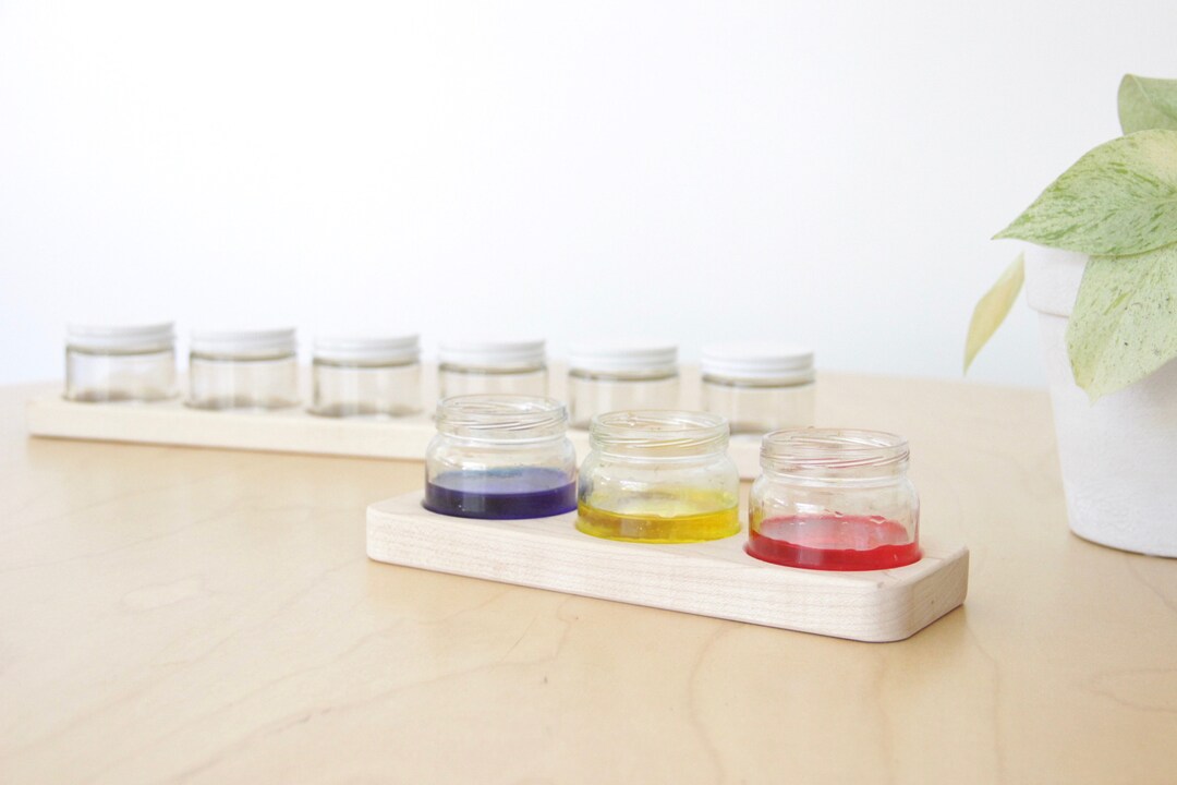 Waldorf Paint Holder, NO JARS Included Option of 3 or 6 Jar Holder