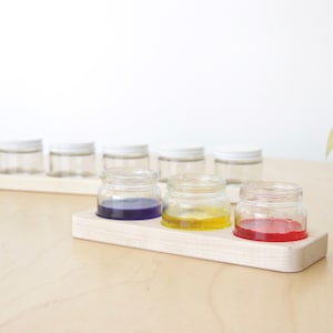 Waldorf Paint Holder, NO JARS Included | Option of 3 or 6 Jar Holder | Watercolor + Acrylic Paint Holder | Waldorf Classroom Supplies