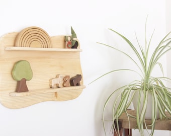 Natural Toy Display Shelf, Nature Collection Shelf, Seasonal Shelf, Peg Doll Shelf, Montessori + Waldorf Play Shelf