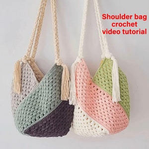 Shoulder bag crochet tutorial,Crochet video,   step by step to crochet,Crochet For Beginners or with basic crochet,crochet material bag,