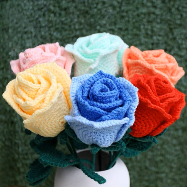 Rose Flower Crochet Tutorials, How to Crochet Rose, Crochet PDF
