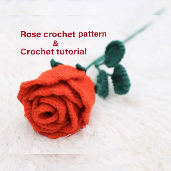 Rose Flower Crochet Tutorials, how to crochet rose, Crochet PDF, Crochet Diagrams, Step by Step Crochet, Crochet Beginners or Basic Crochet