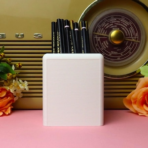 Square Pen Pot Desk Organiser In Matte White
