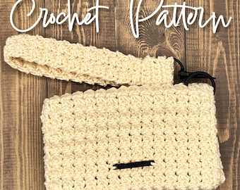 Crochet Pattern - Fold Over Wallet with Bonus Wristlet Keychain Pattern - Wristlet - Clutch - Wallet - Patterns