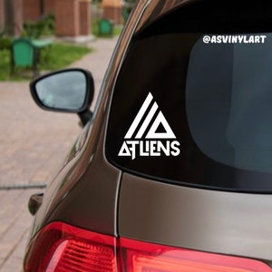 ATLIENS, Bass, Trap, Riddim, DJ Vinyl Car Decal, Laptop, EDM, Dubstep Sticker