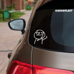 Middle Finger Flip Off Stickman Meme Vinyl Car, Laptop Decal, Bumper Sticker