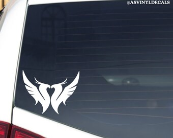 Phoenix Heart, Bass, Trap, DJ Vinyl Car Decal, Laptop, EDM, Dubstep Sticker