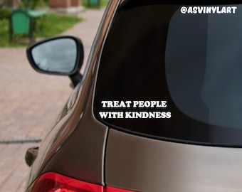 Treat People With Kindness, Cute, Funny, Positive, Vinyl Car Decal, Laptop, Sticker