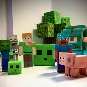 Minecraft Paper Block gift idea Minecraft character paper instant download print to print yourself