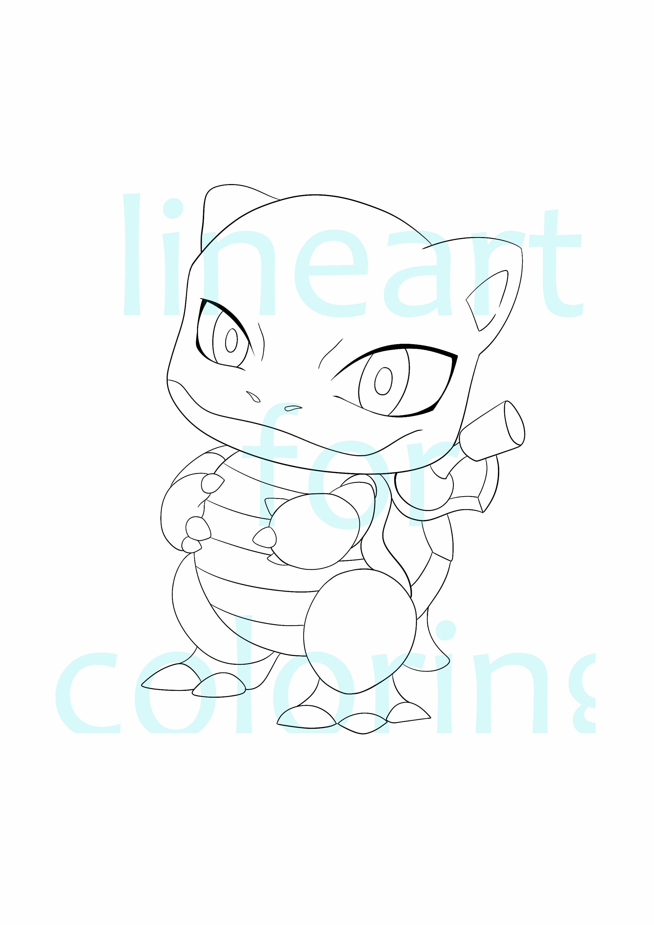 Blastoise Lineart Clipart for Coloring - Etsy