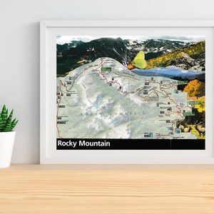 Rocky Mountain National Park Map Art Print Collage (10x8 Digital Download)