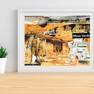 Mesa Verde National Park Map Collage Print por Nomad.ishhh | Download digital 10x8 | Arte de parede do parque nacional | Presente para amantes do ar livre