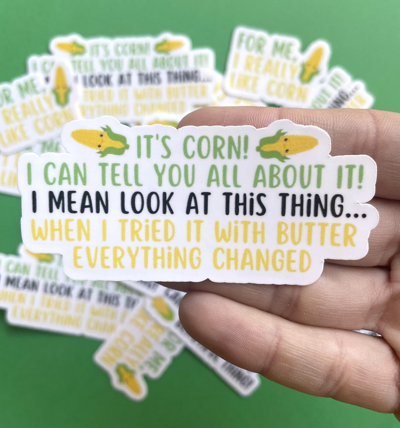 For Me I Really Like Corn It's Corn Corn Kid Stickers Etsy